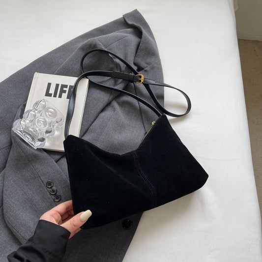 Retro Suede Under‑Arm Shoulder Bag
