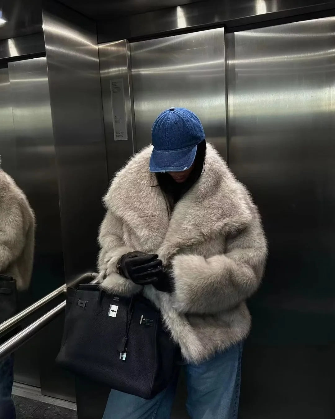 Faux-Mink Winter Coat