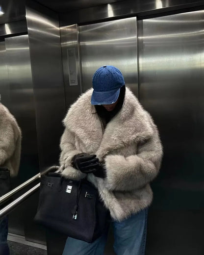 Faux-Mink Winter Coat