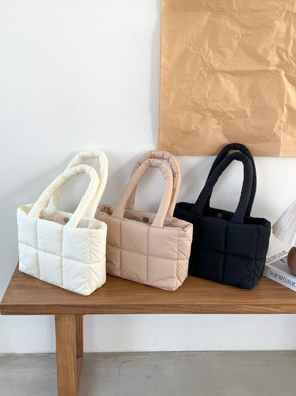 Plaid Large‑Capacity Shoulder Commuter Bag