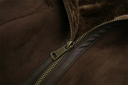 Warm Fur-Integrated Moto Jacket