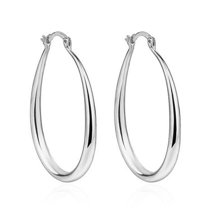 Geometric Oval Drop Earrings