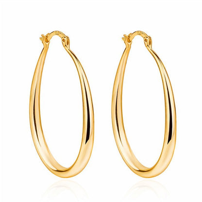 Geometric Oval Drop Earrings