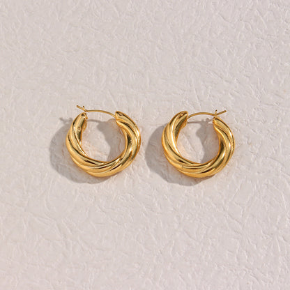 Gold Twisted Hoop Earrings