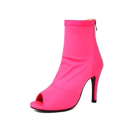 High-heeled Women's Stiletto Boots With Fishmouth.