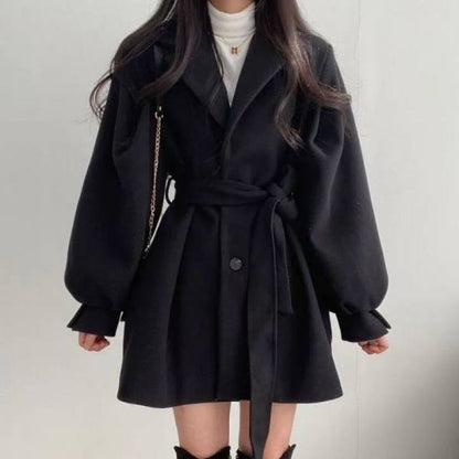 Relaxed Wool-Blend Longline Coat