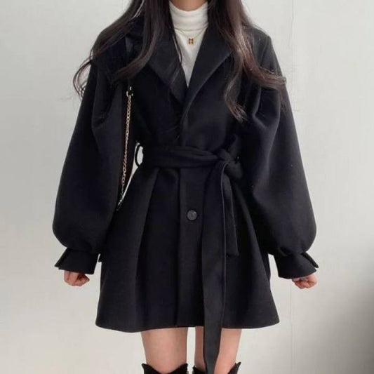 Relaxed Wool-Blend Longline Coat