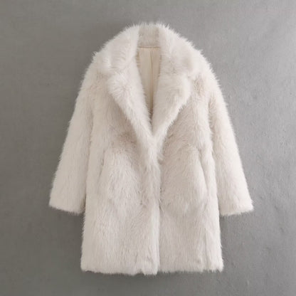 Cozy Chic Mid‑Length Faux Fur Overcoat