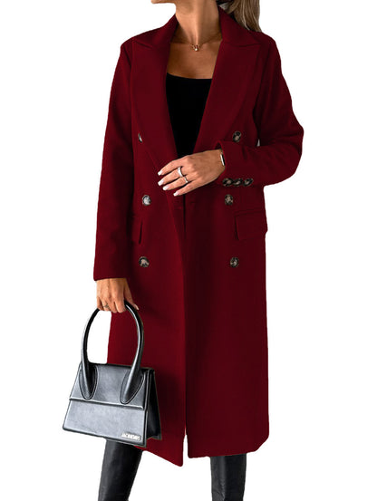 Sleek Double‑Breasted Lapel Overcoat