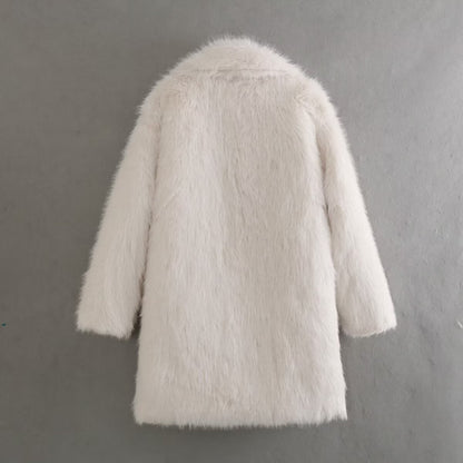 Cozy Chic Mid‑Length Faux Fur Overcoat