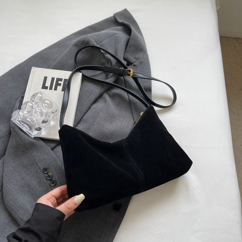 Retro Suede Under‑Arm Shoulder Bag