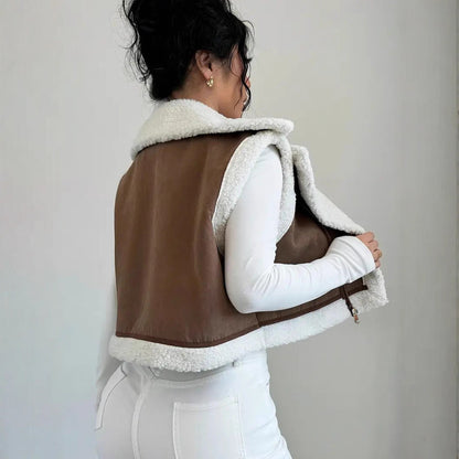 Luxe Lamb‑Wool Fur Vest