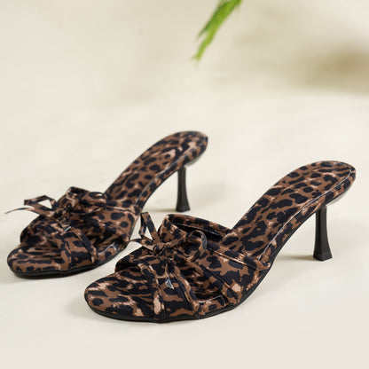 Leopard Bow Stiletto Heels