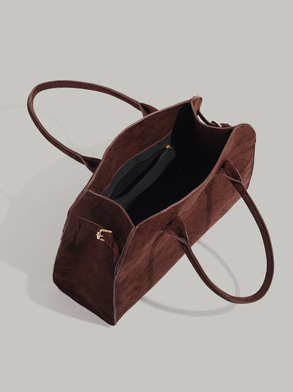 High‑Grade Suede Retro Commuter Shoulder Bag