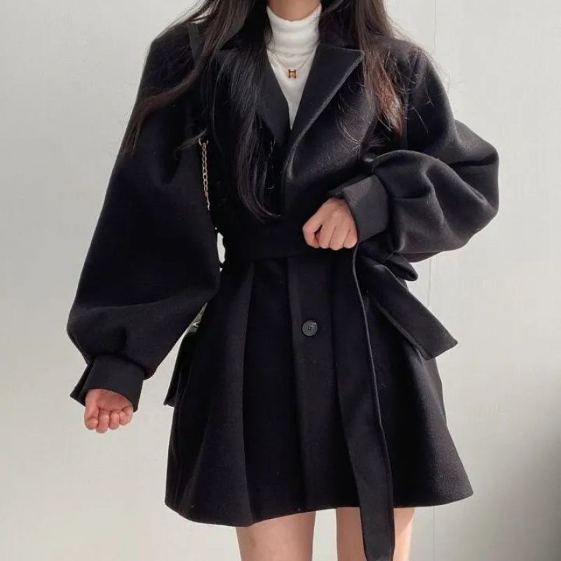 Relaxed Wool-Blend Longline Coat