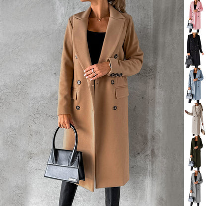 Sleek Double‑Breasted Lapel Overcoat