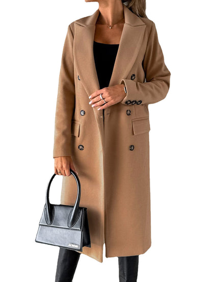 Sleek Double‑Breasted Lapel Overcoat