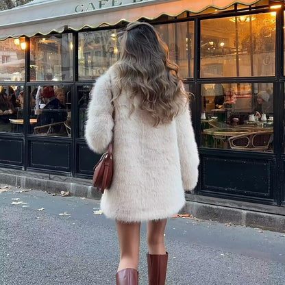 Cozy Chic Mid‑Length Faux Fur Overcoat