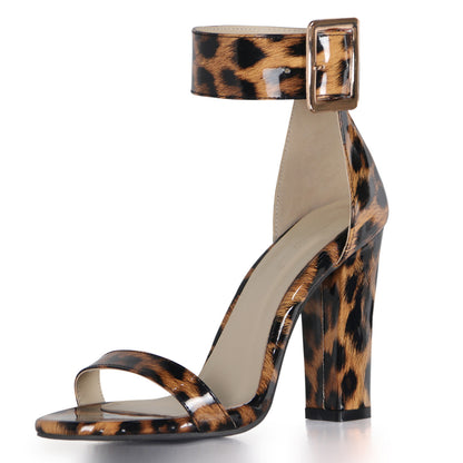 Women's Open Toe Hollow Fashion Pattern Thick High Heel Sandals